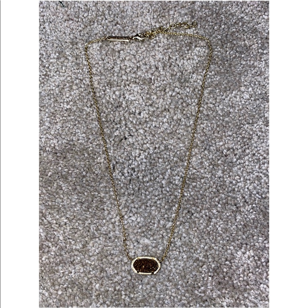 Kendra Scott Elisa gold pendant druzy necklace